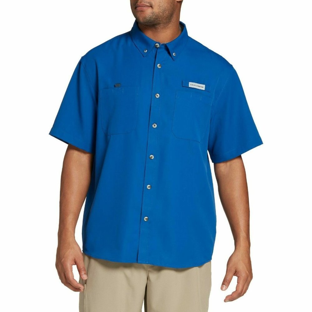 Field & Stream Men's Latitude II Woven Fishing Shirt True Blue MFA1043 size S